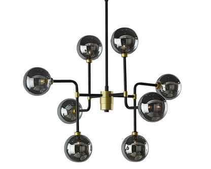 Deimos Iron Framed Glass Chandelier