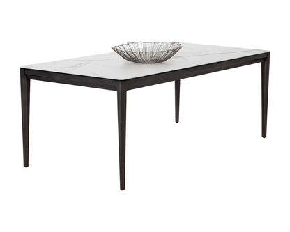 Queens Dining Table - Modern White Ceramic Top