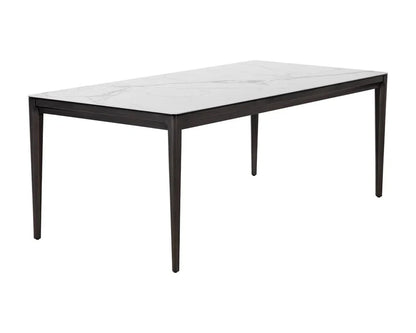 Queens Dining Table - Modern White Ceramic Top