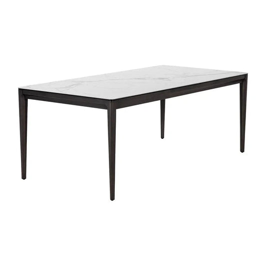 Queens Dining Table - Modern White Ceramic Top