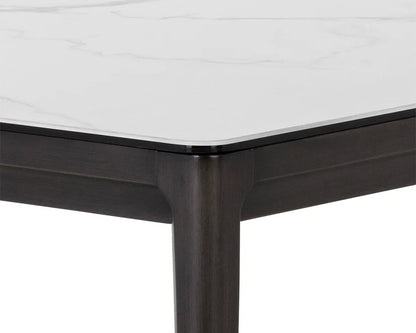 Queens Dining Table - Modern White Ceramic Top