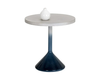 Laszilo End Table Modern Concrete Grey Top Blue Base