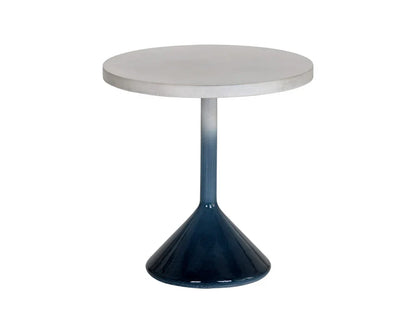 Laszilo End Table Modern Concrete Grey Top Blue Base