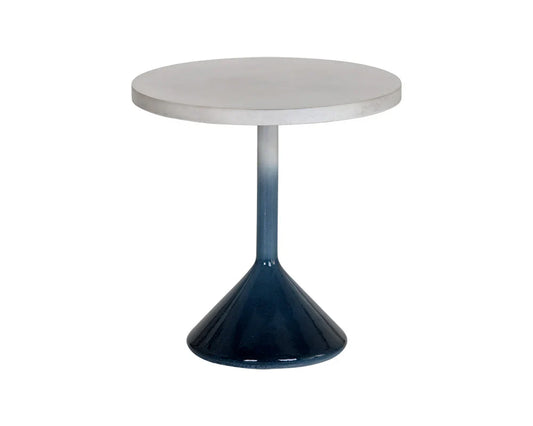 Laszilo End Table Modern Concrete Grey Top Blue Base