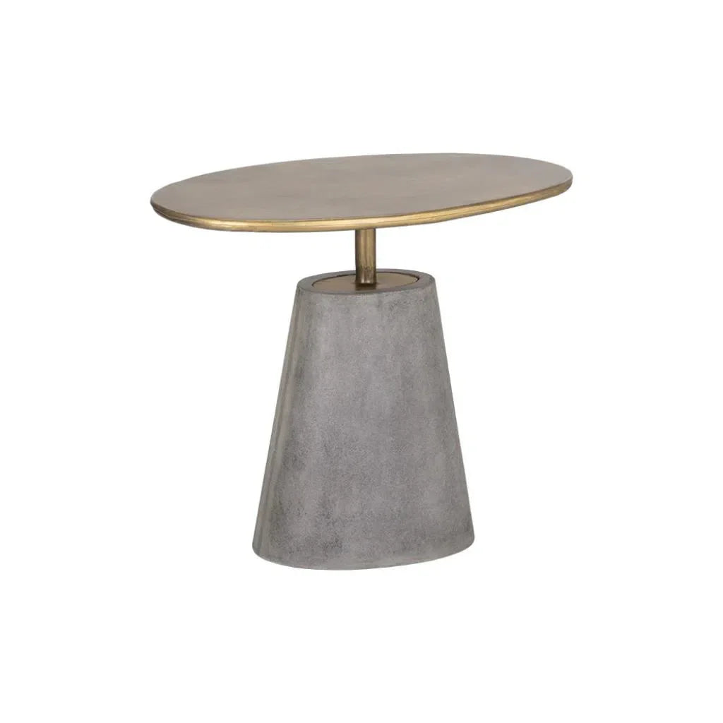 Kadin Concrete Based Steel Oval Side Table