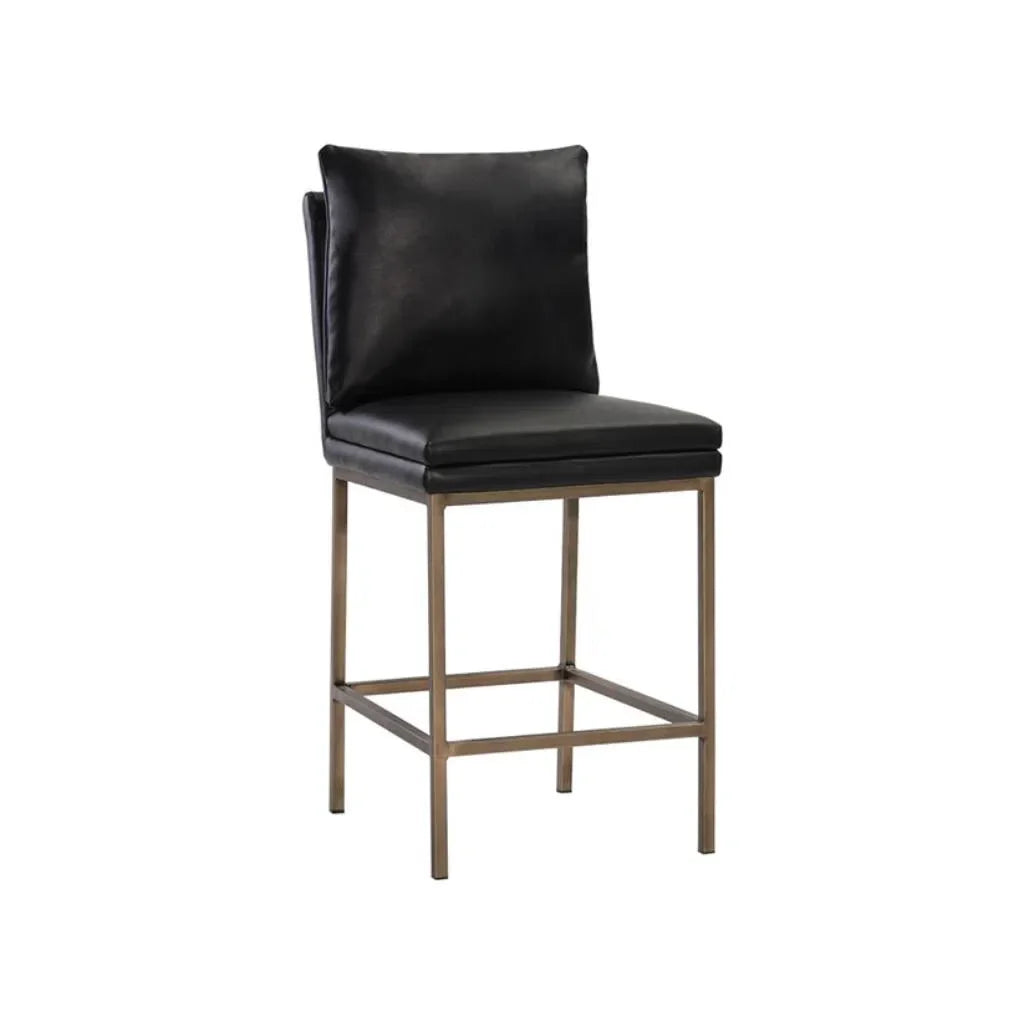 Paige Leather Upholstered Comfortable Counter Stool