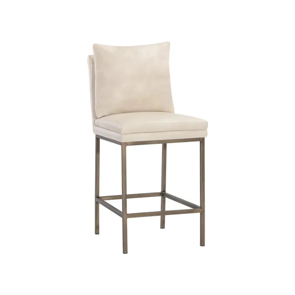 Paige Leather Upholstered Comfortable Counter Stool