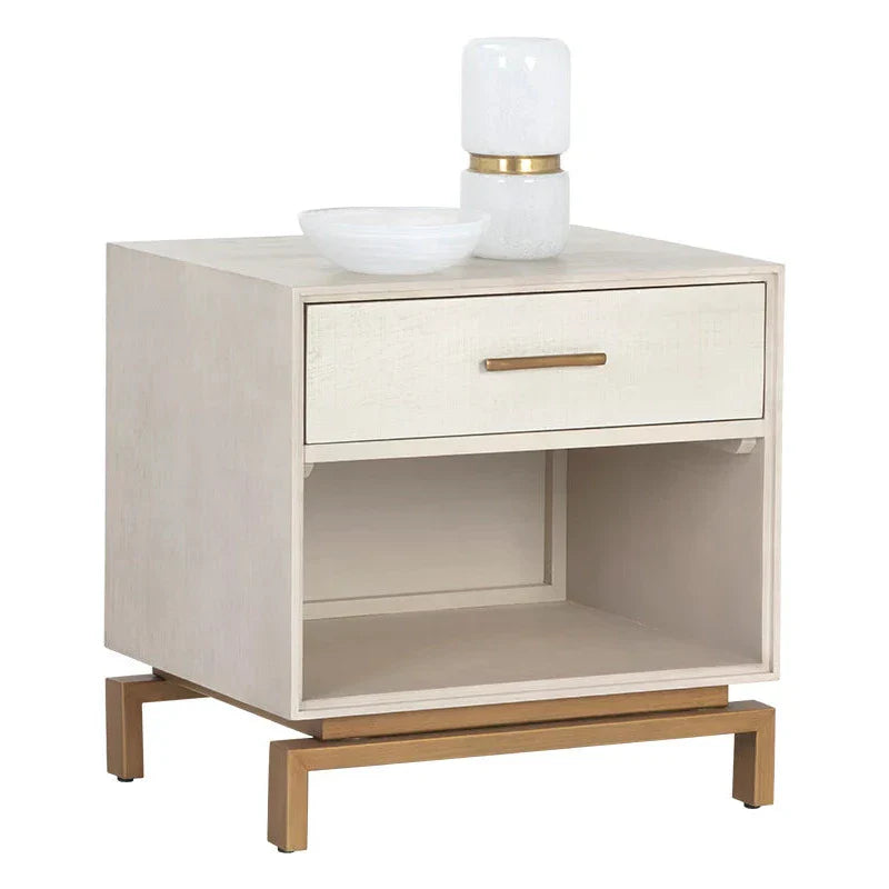 Valencia Nightstand Classic Design with Brass Handles