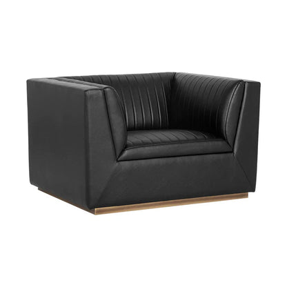 Bradley Armchair Vintage Black Modern Faux Leather Chair