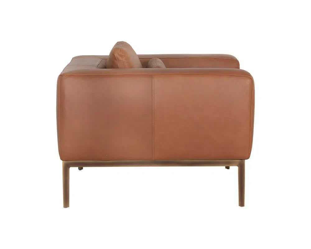 Burr Leather Upholstered Armchair