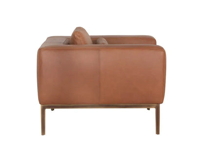 Burr Leather Upholstered Armchair