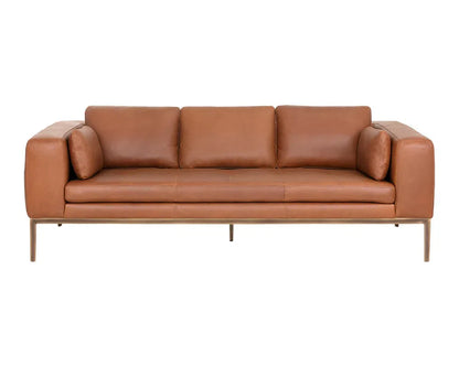 Burr Leather Upholstered Sofa