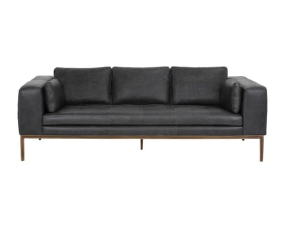 Burr Leather Upholstered Sofa