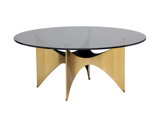 Modern London Coffee Table With Gold Base And Smoked Glass