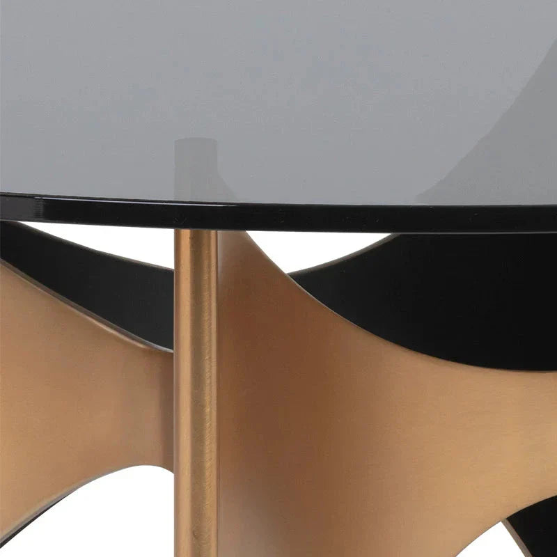 Modern London Coffee Table With Gold Base And Smoked Glass