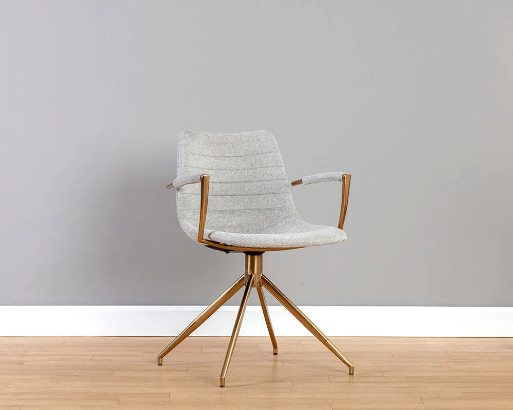 Andres Fabric Swivel Dining Armchair