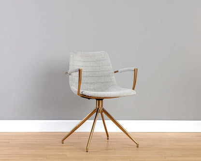 Andres Fabric Swivel Dining Armchair
