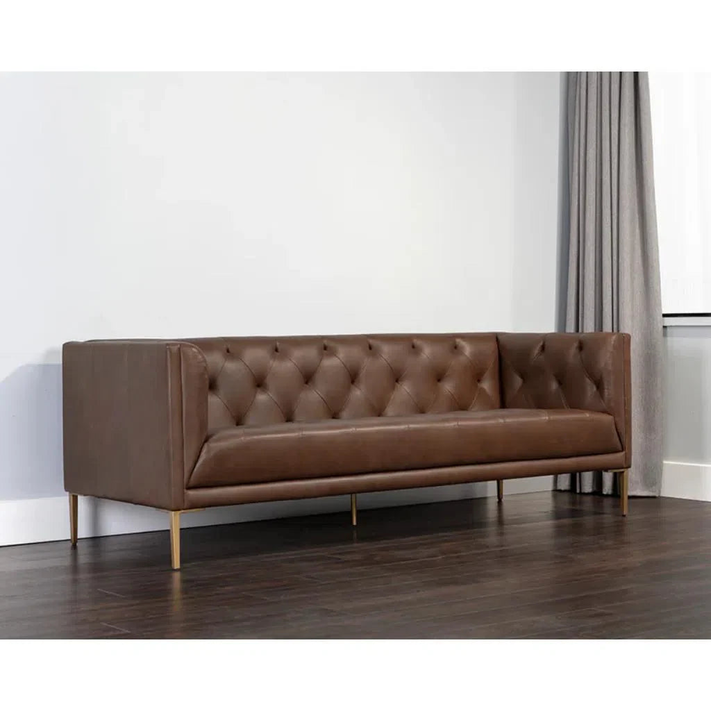 Westin Leather Upholstered Classic Sofa