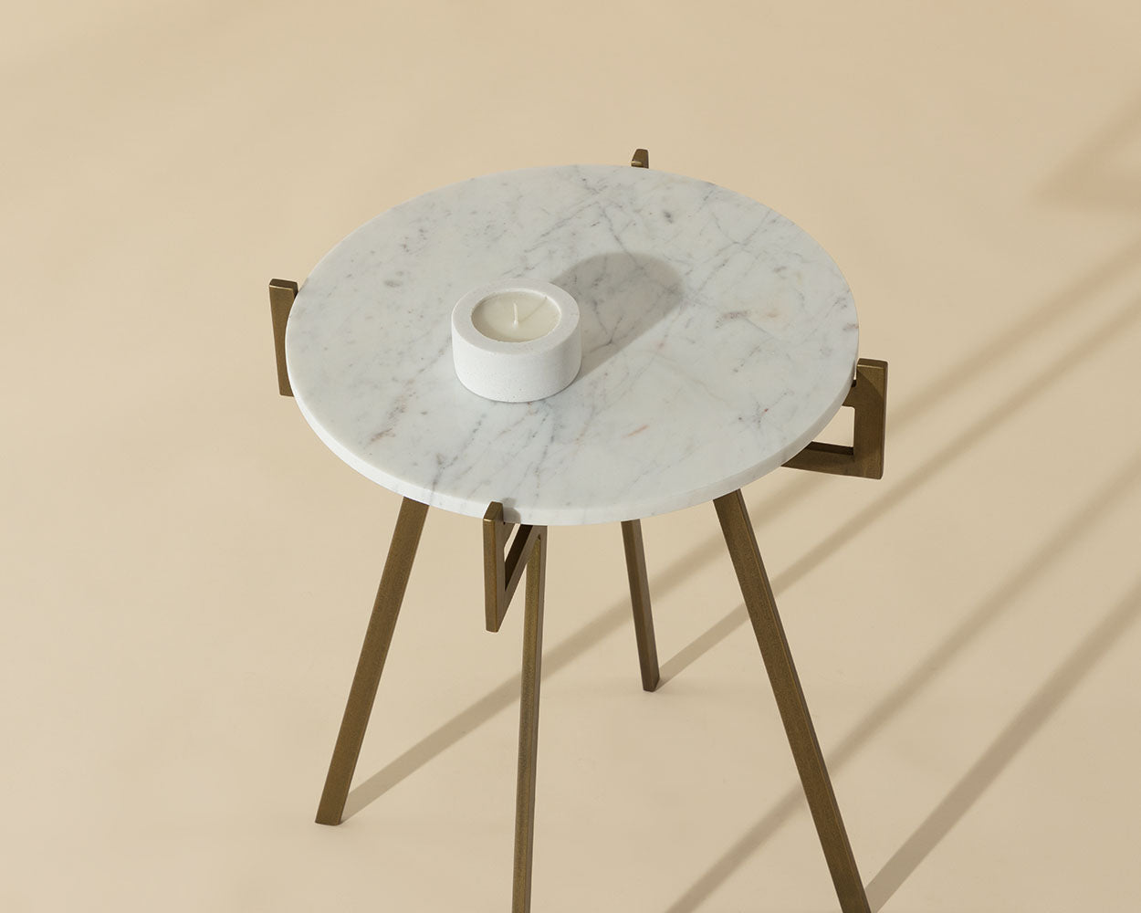 Anak Marble Top Round End Table