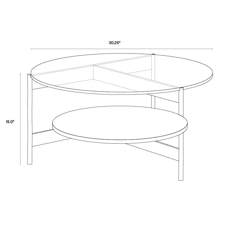 Mikayla Coffee Table Glass Marble Antique Brass Finish