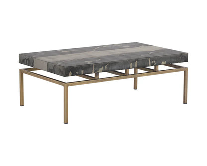 Toreno Coffee Table Antique Brass Iron Patina Finish