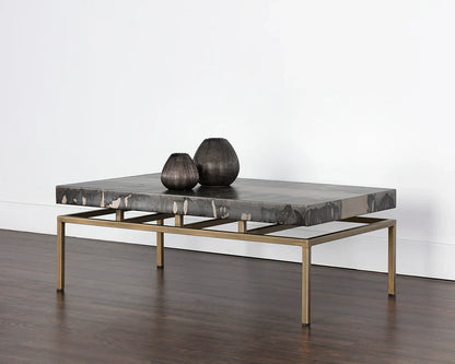 Toreno Coffee Table Antique Brass Iron Patina Finish