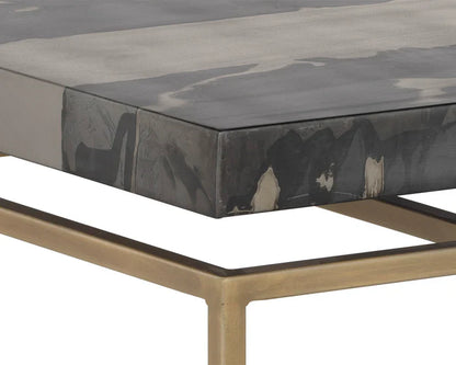 Toreno Coffee Table Antique Brass Iron Patina Finish