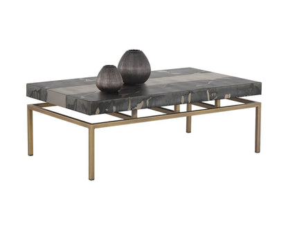 Toreno Coffee Table Antique Brass Iron Patina Finish