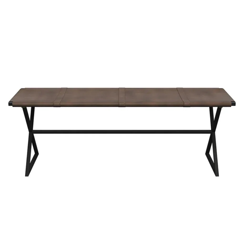 Elon Stylish Leather Upholstered Backless Bench