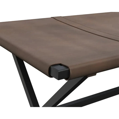 Elon Stylish Leather Upholstered Backless Bench