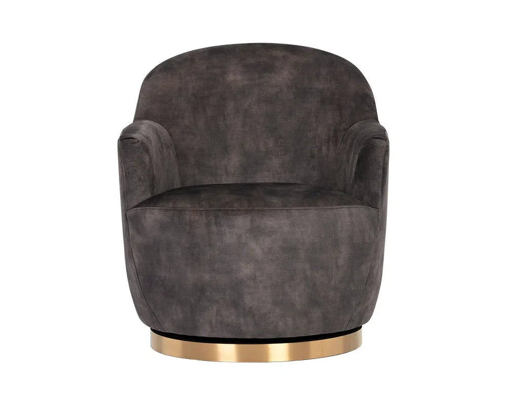 Casey Fabric Upholstered Swivel Lounge Chair