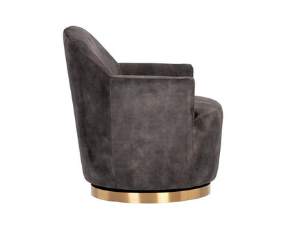 Casey Fabric Upholstered Swivel Lounge Chair