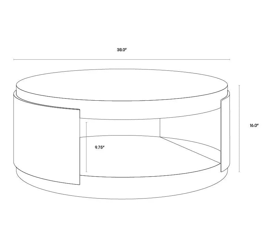 Cavette Coffee Table Concrete Top Brass Frame Modern