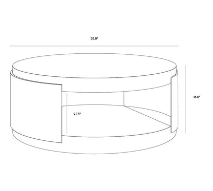 Cavette Coffee Table Concrete Top Brass Frame Modern