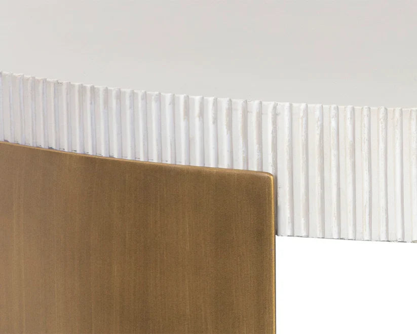 Cavette Coffee Table Concrete Top Brass