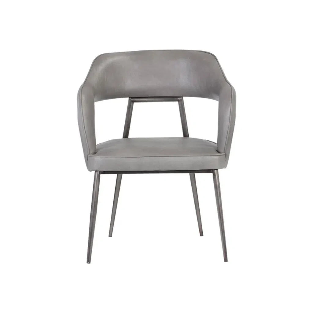 Kenny Leather Upholstered Dining Armchair