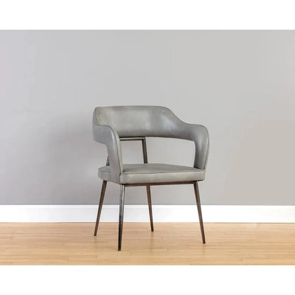 Kenny Leather Upholstered Dining Armchair