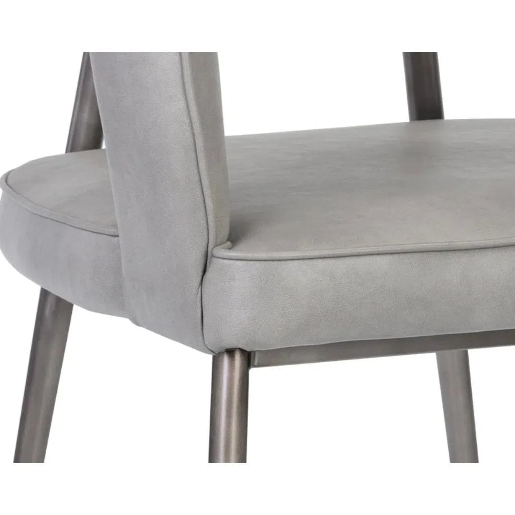 Kenny Leather Upholstered Dining Armchair