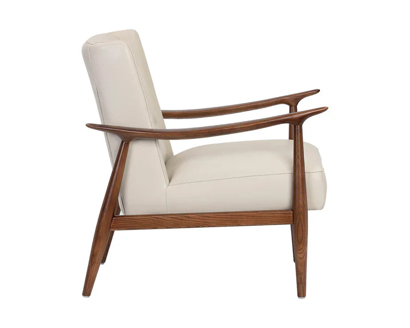 Azella Lounge Chair Manchester Stone Leather Mid-Century