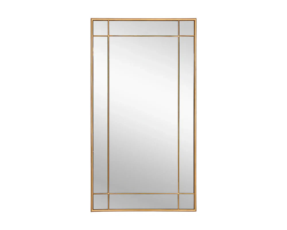 Pasadena Floor Mirror - Brass With Iron Frame