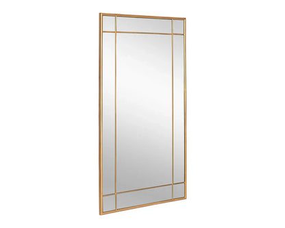 Pasadena Floor Mirror - Brass With Iron Frame