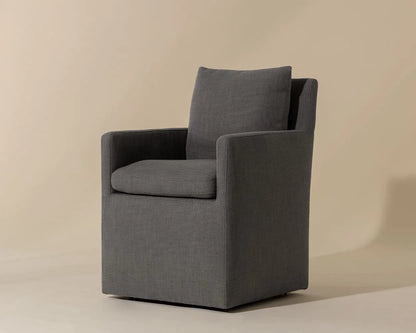 SUNPAN Glenrose Fabric Wheel Dining Chair
