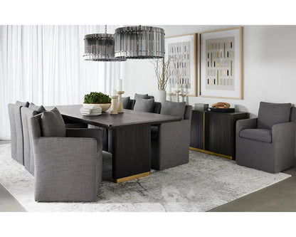 SUNPAN Glenrose Fabric Wheel Dining Chair
