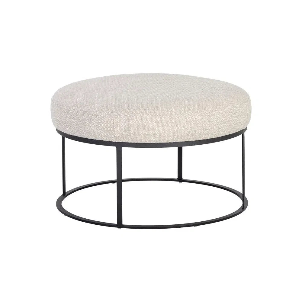 Elgin Leather Upholstered Modern Round Ottoman