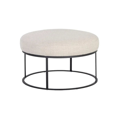 Elgin Leather Upholstered Modern Round Ottoman