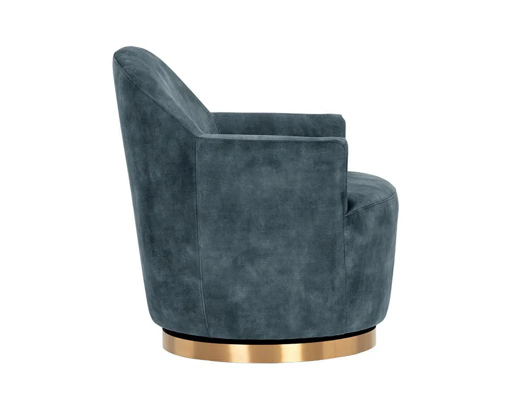 Casey Fabric Upholstered Swivel Lounge Chair