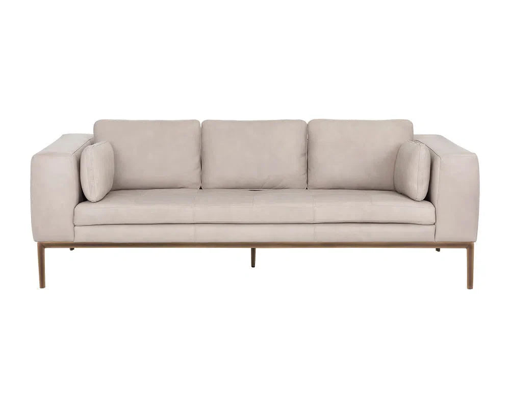 Burr Leather Upholstered Sofa