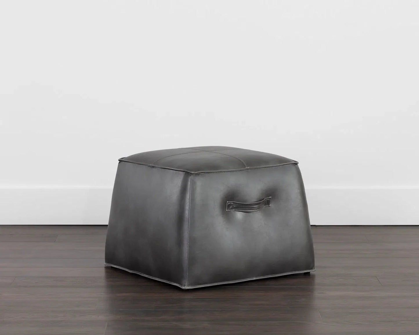 Aspen Leather Upholstered Square Ottoman