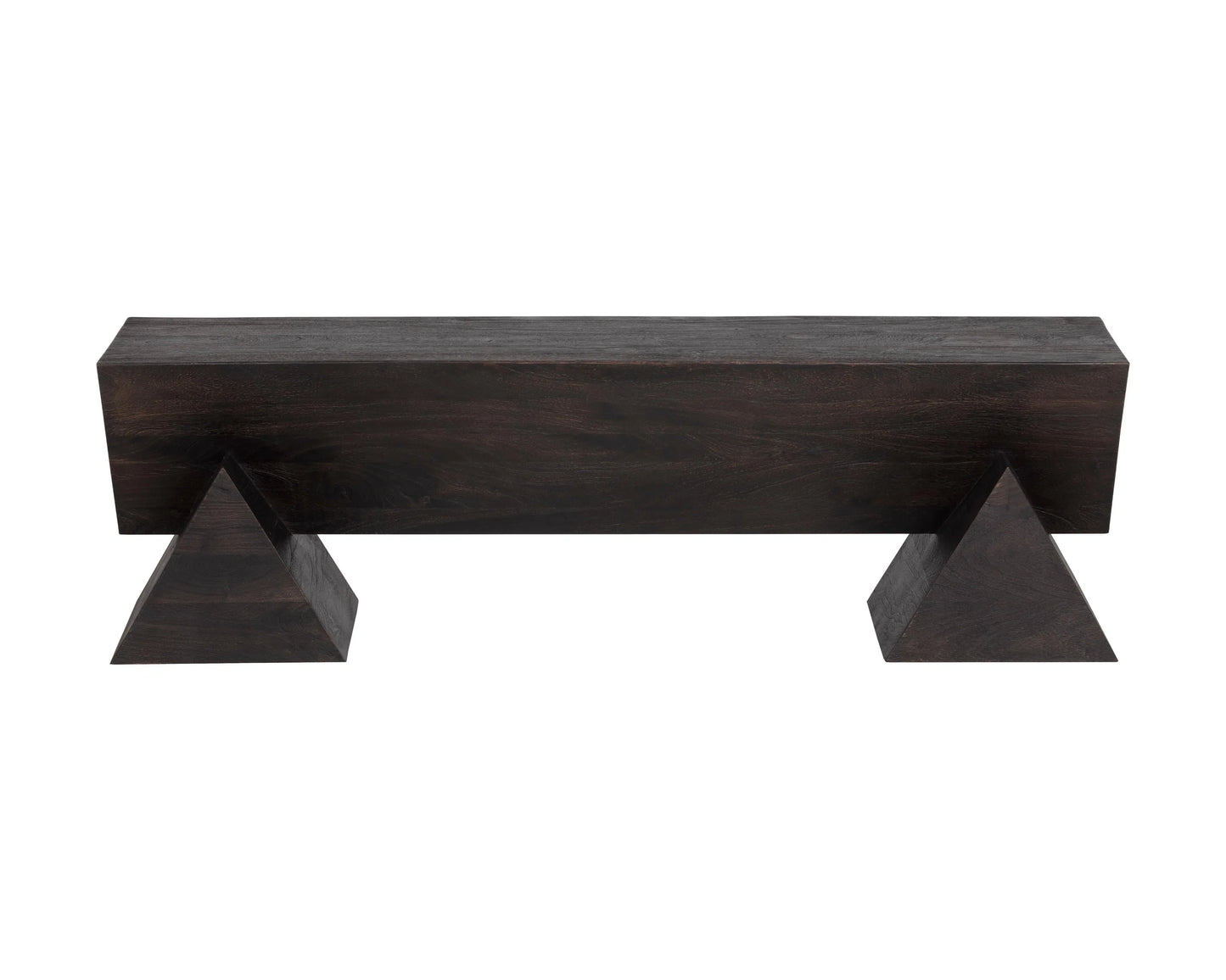 Gregor Unique Angular Framed Wooden Backless Bench