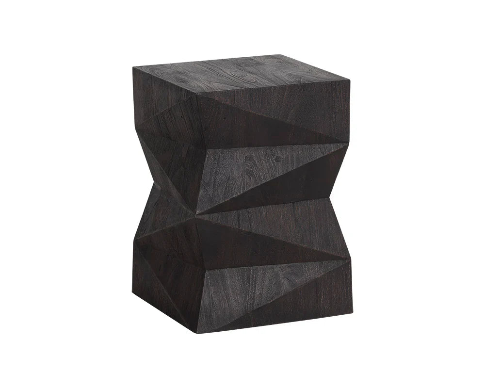 Zepher End Table In Dark Brown Solid Acacia Wood